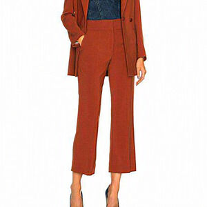 NWT‎ Veronica Beard Cormac Trouser Pant Cropped In Rust Women Size 0